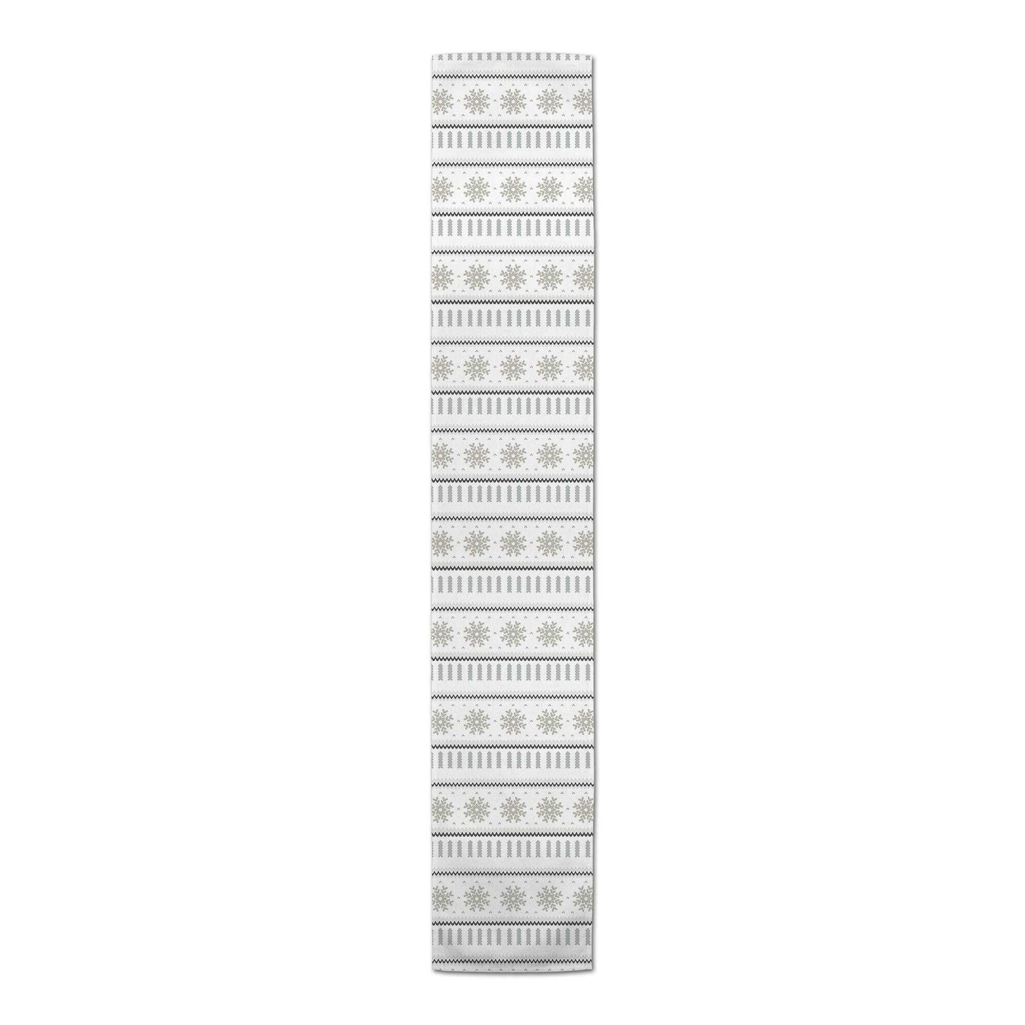 Knit Pattern Grey 16x90 Poly Twill Table Runner